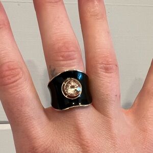 Black Ring with Gold Accent